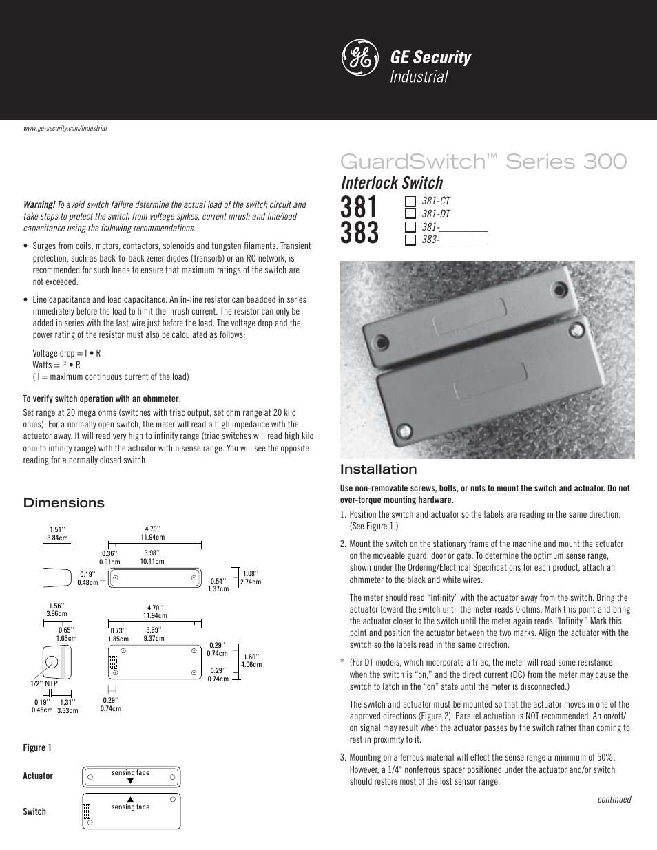 Edwards Signaling 383 User Manual | 2 pages