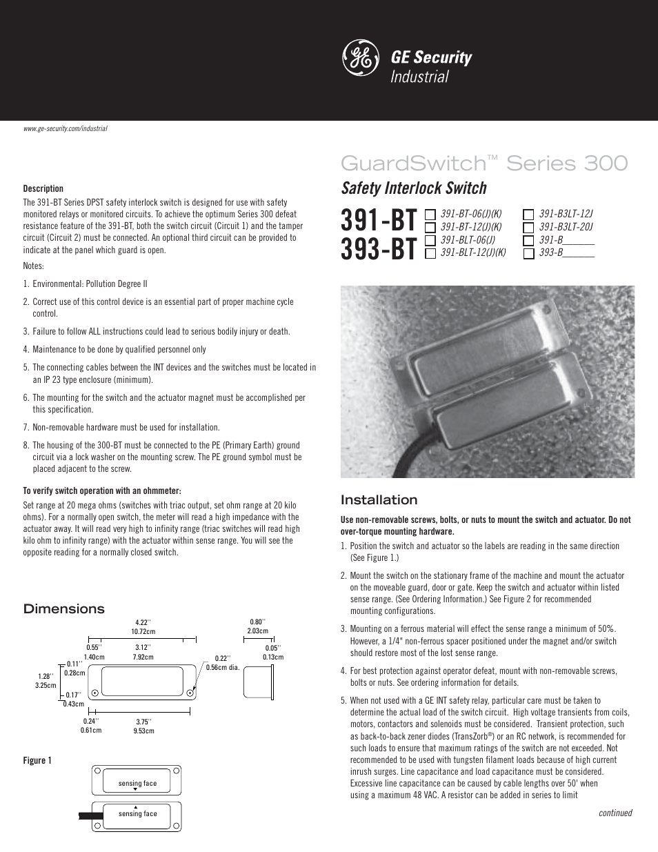 Edwards Signaling 393-BT User Manual | 4 pages