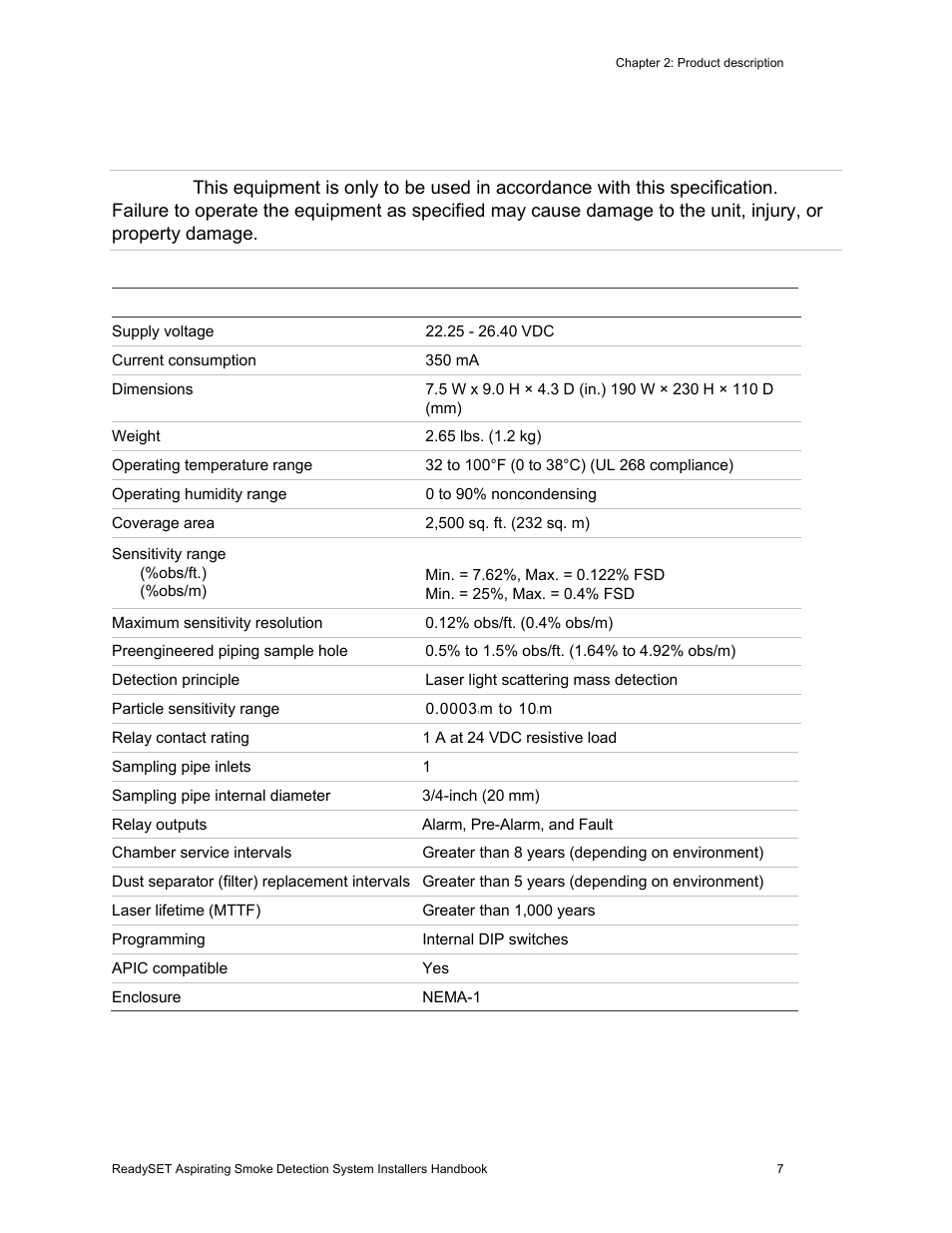 Specifications | Edwards Signaling ReadySet User Manual | Page 15 / 58