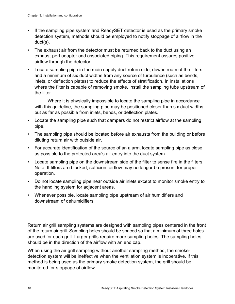 Return air grill sampling method | Edwards Signaling ReadySet User Manual | Page 26 / 58