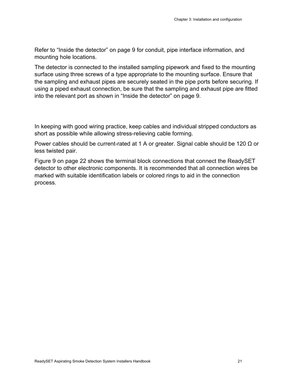 Mechanical installation, Electrical installation | Edwards Signaling ReadySet User Manual | Page 29 / 58