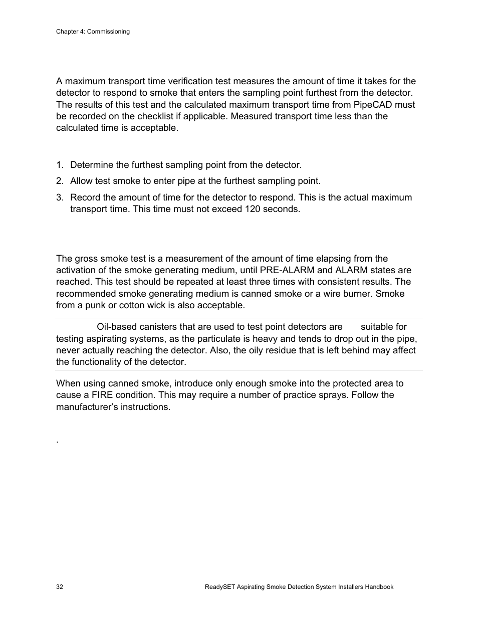 Transport time verification, Gross smoke test | Edwards Signaling ReadySet User Manual | Page 40 / 58