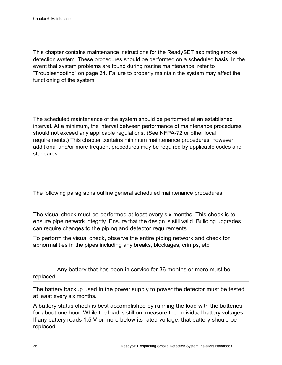 Introduction, Scheduled maintenance, Maintenance procedures | Edwards Signaling ReadySet User Manual | Page 46 / 58