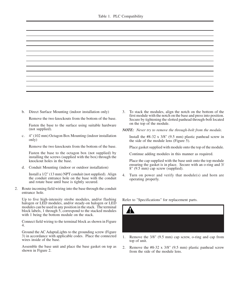 Warning, Maintenance | Edwards Signaling 101 Series User Manual | Page 2 / 5