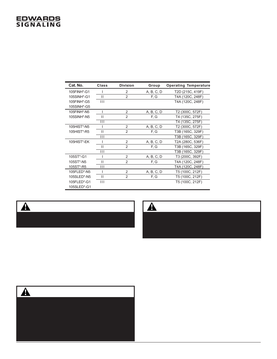 Edwards Signaling 105 Series User Manual | 4 pages