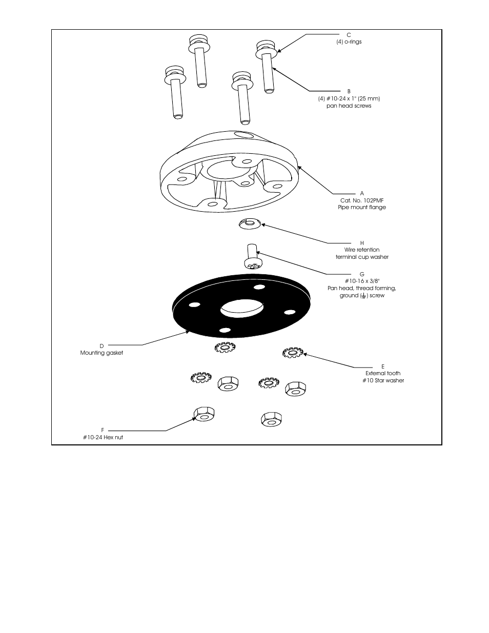 Figure 5. optional 102pmf mounting kit assembly | Edwards Signaling 108 Series User Manual | Page 5 / 6