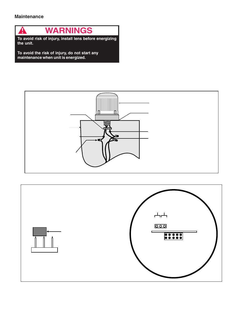 Warnings, Maintenance | Edwards Signaling 109 Series User Manual | Page 2 / 3