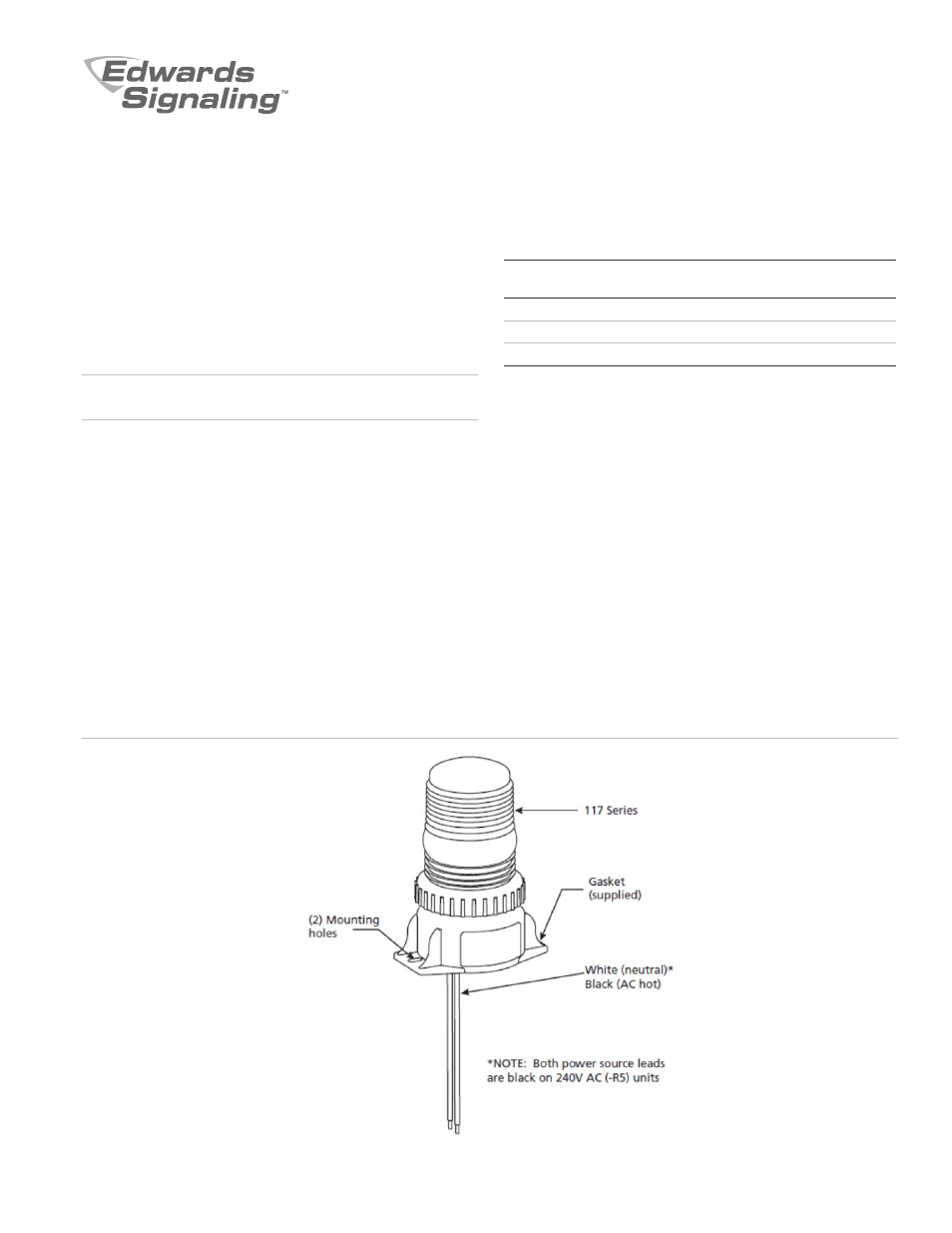 Edwards Signaling 117 Series User Manual | 1 page