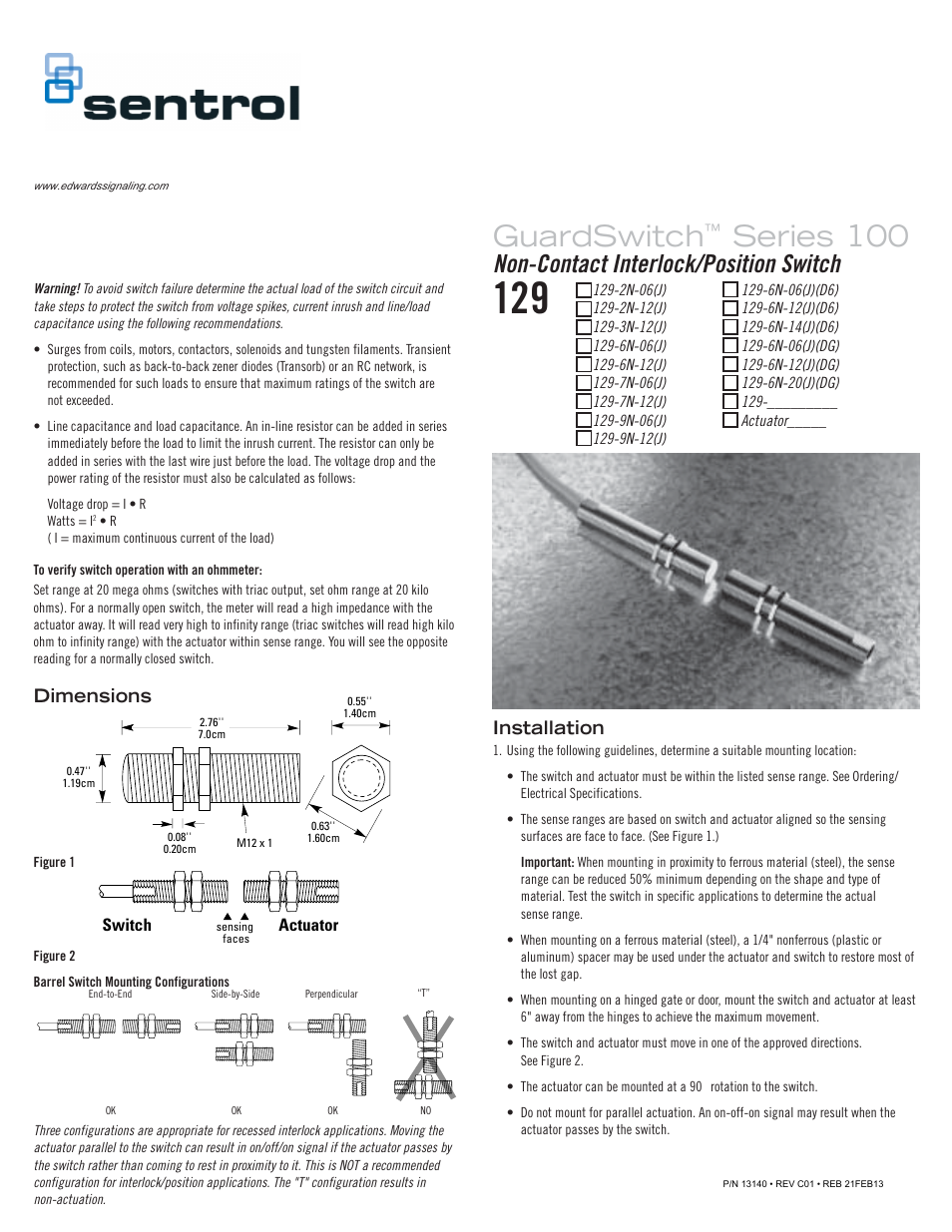 Edwards Signaling 129 Series User Manual | 4 pages