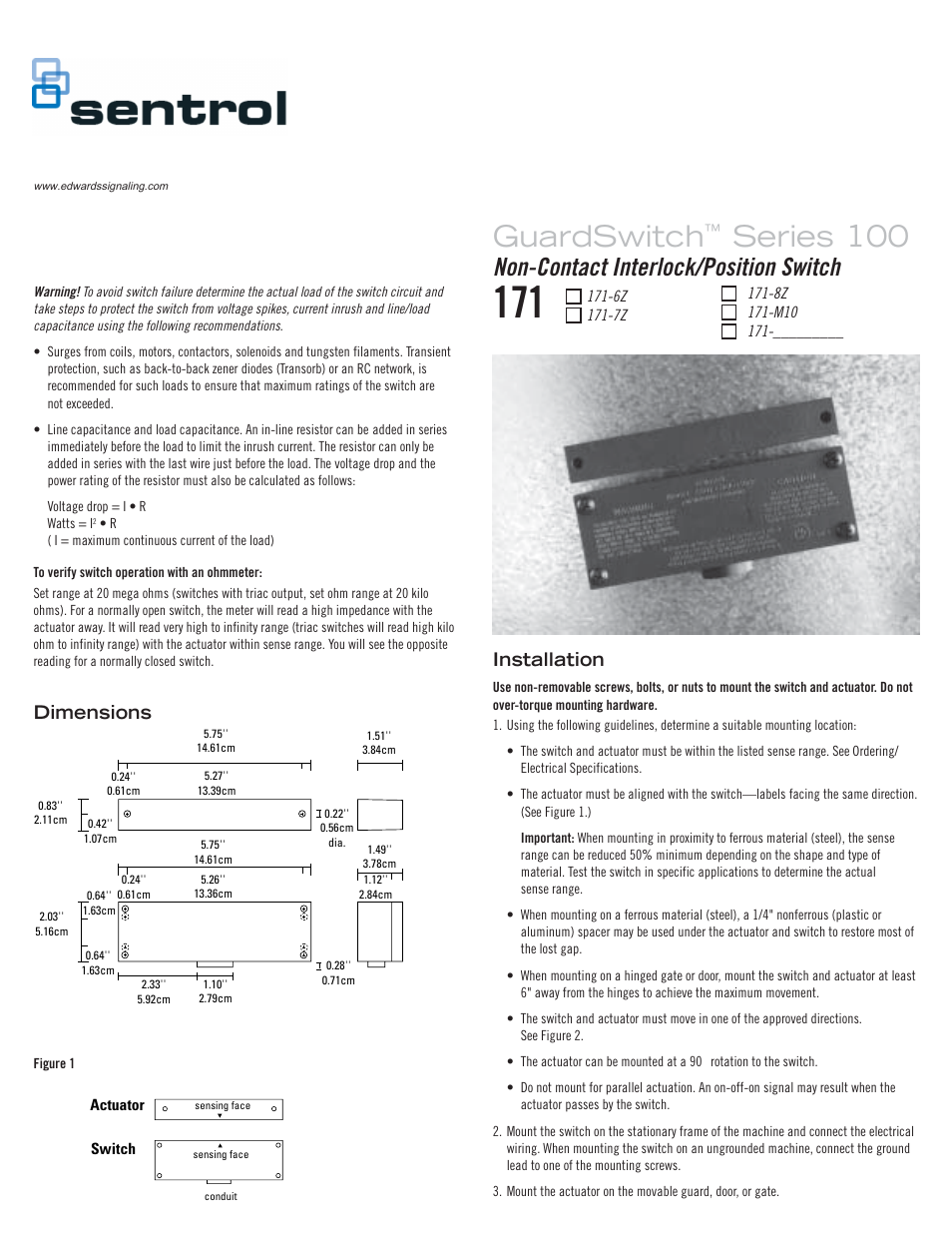 Edwards Signaling 171 Series User Manual | 2 pages