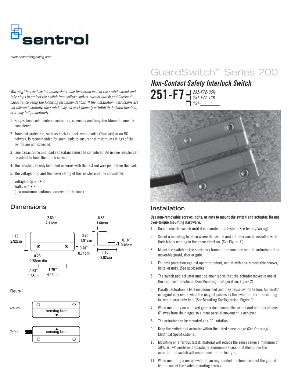 Edwards Signaling 251-F7 Series User Manual | 4 pages