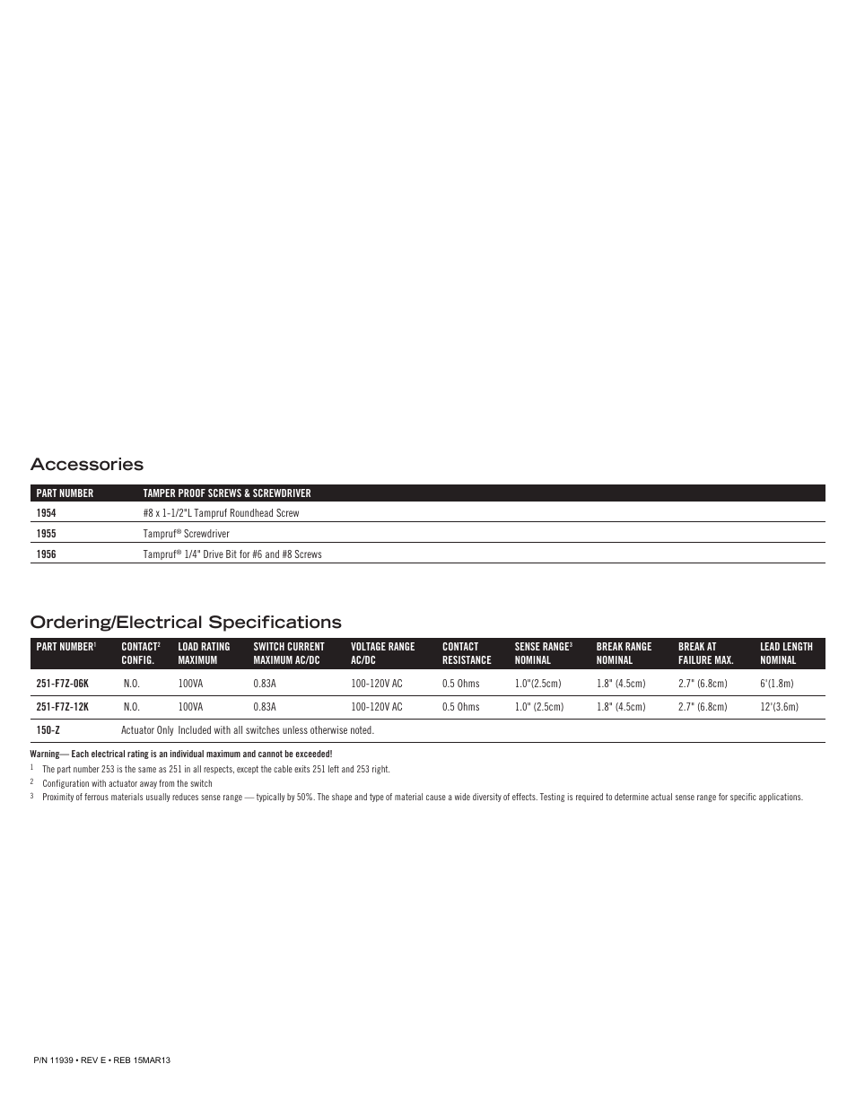 Ordering/electrical specifications accessories | Edwards Signaling 251-F7 Series User Manual | Page 4 / 4