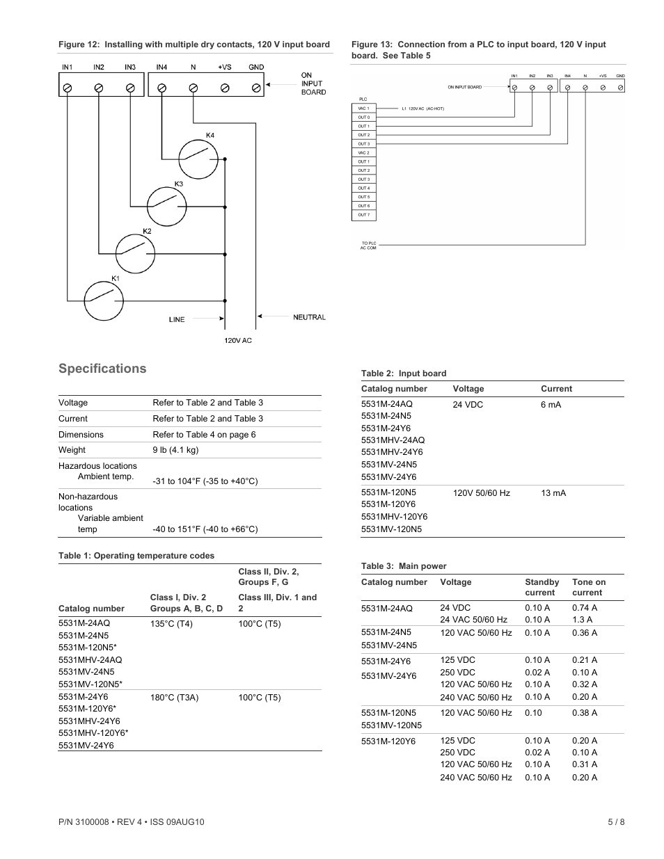 Specifications | Edwards Signaling 5531MHV User Manual | Page 5 / 8