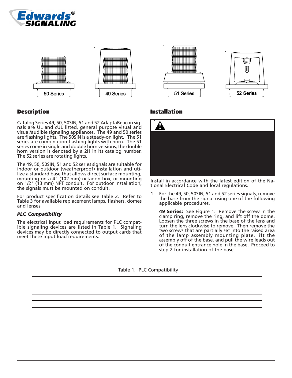 Edwards Signaling 52 User Manual | 4 pages