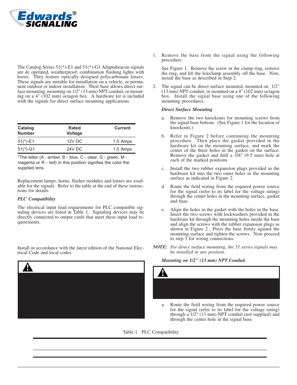 Edwards Signaling 51 Series User Manual | 3 pages