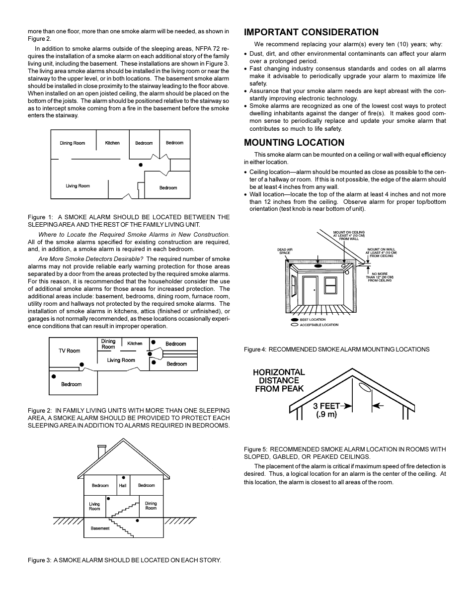 Important consideration, Mounting location | Edwards Signaling 517TCS User Manual | Page 3 / 6