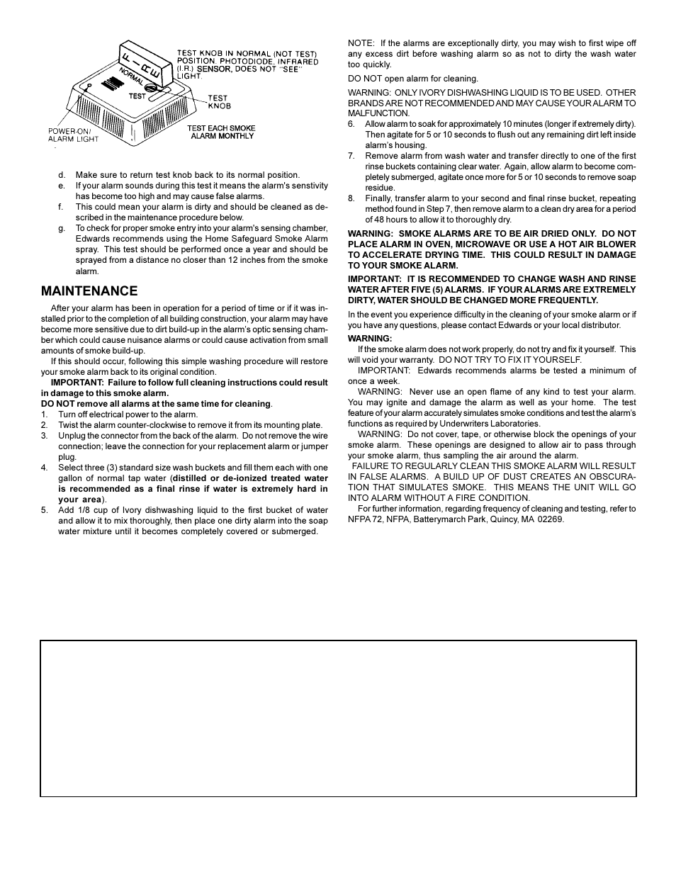 Maintenance | Edwards Signaling 517TCS User Manual | Page 6 / 6