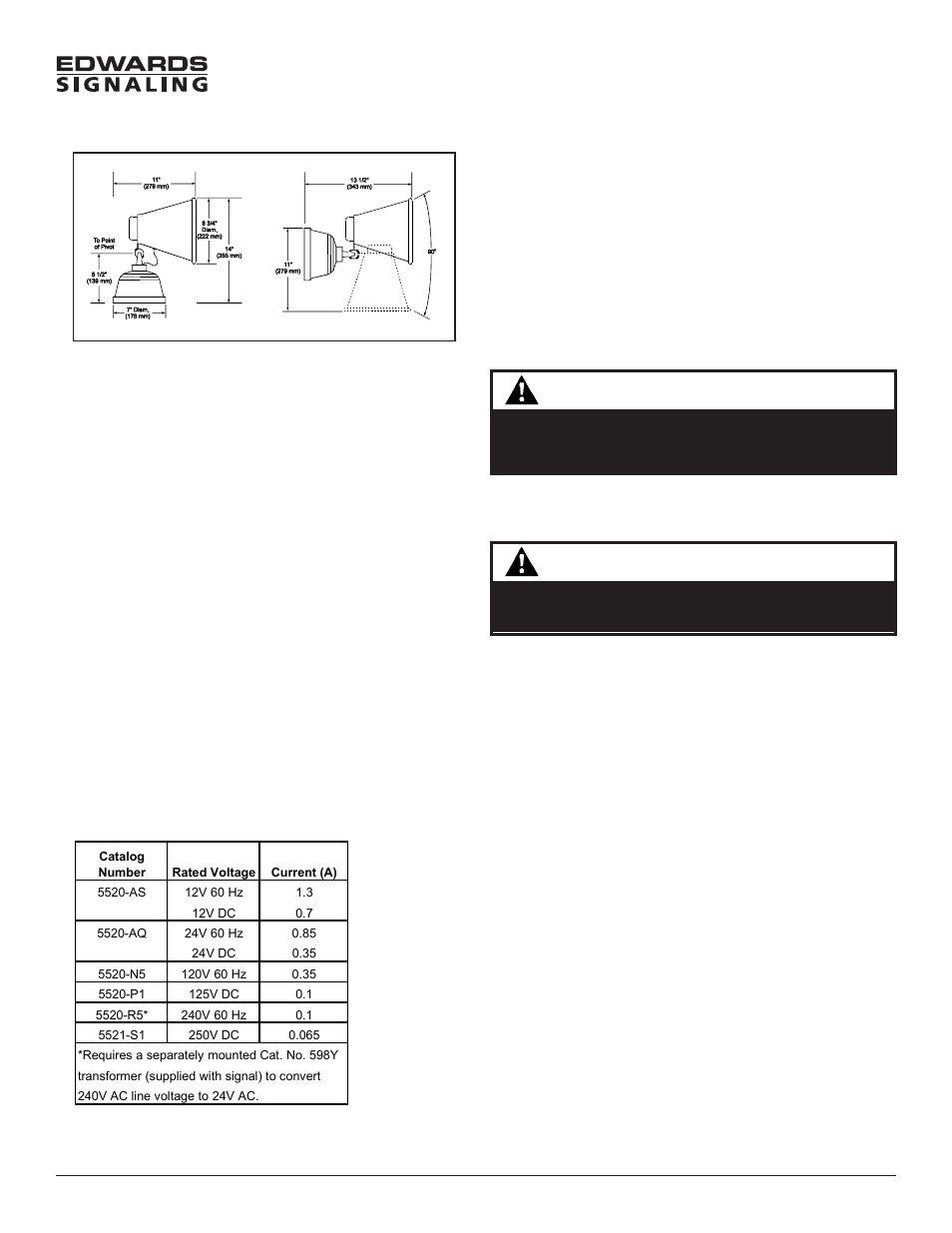 Edwards Signaling 5521 User Manual | 3 pages