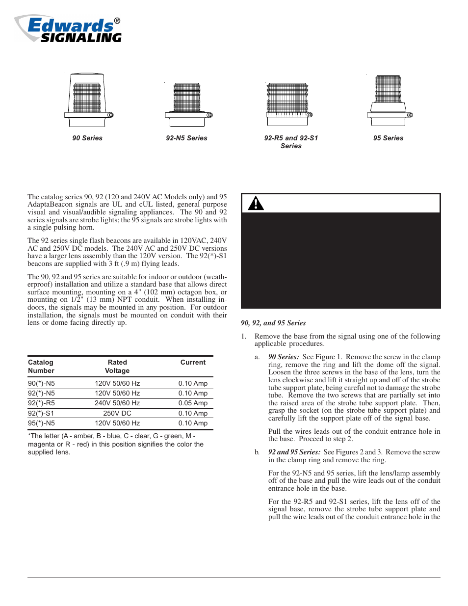 Edwards Signaling 95 Series User Manual | 4 pages