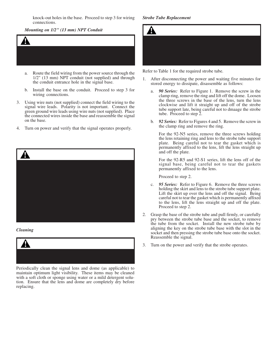 Warning, Caution, Cautions | Edwards Signaling 95 Series User Manual | Page 3 / 4