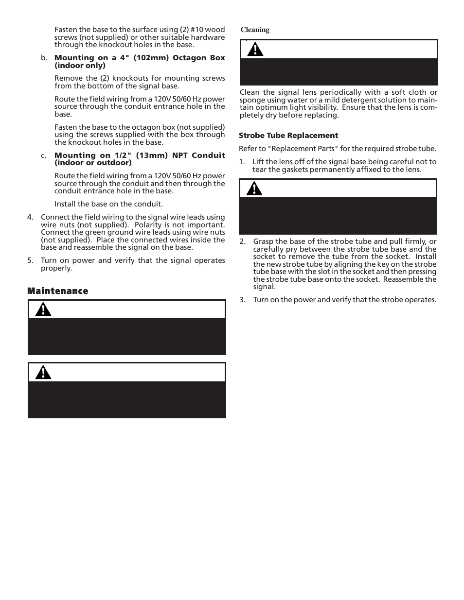 Caution, Warning | Edwards Signaling 92PLC Series User Manual | Page 2 / 3