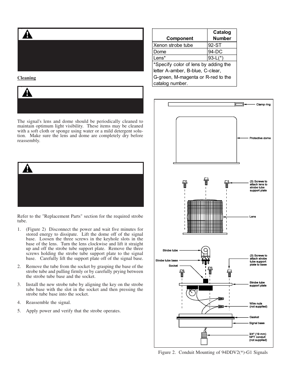 Warning, Caution, Cautions | Edwards Signaling 94DDV2 Series User Manual | Page 2 / 2