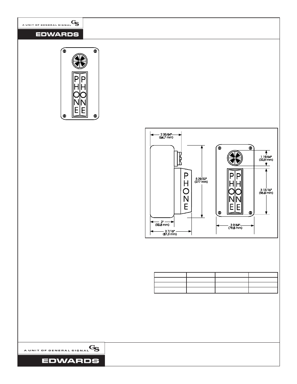 Edwards Signaling B-KH Series User Manual | 2 pages