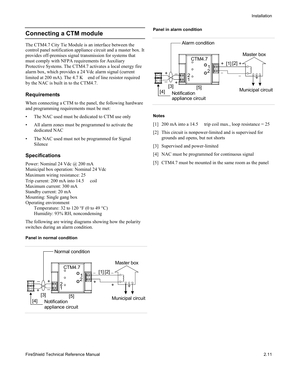 Connecting a ctm module | Edwards Signaling FireShield 10 Zone User Manual | Page 21 / 68