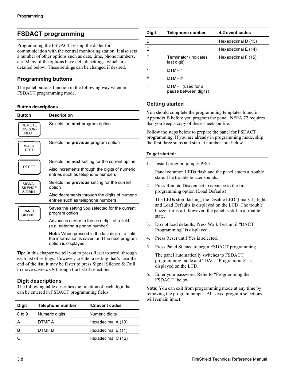 Fsdact programming | Edwards Signaling FireShield 10 Zone User Manual | Page 30 / 68