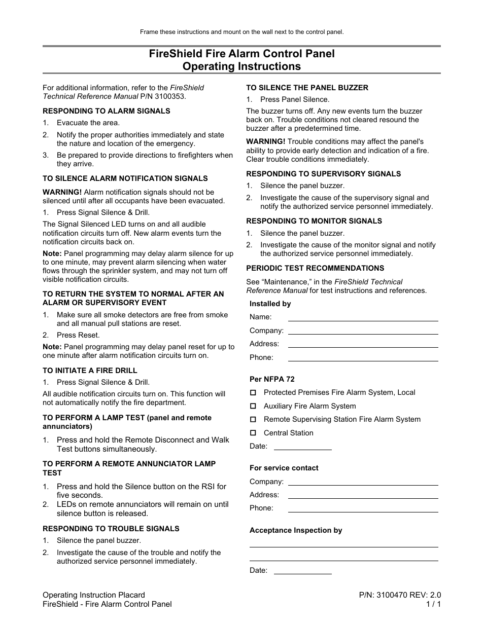 Edwards Signaling FireShield 10 Zone User Manual | Page 67 / 68