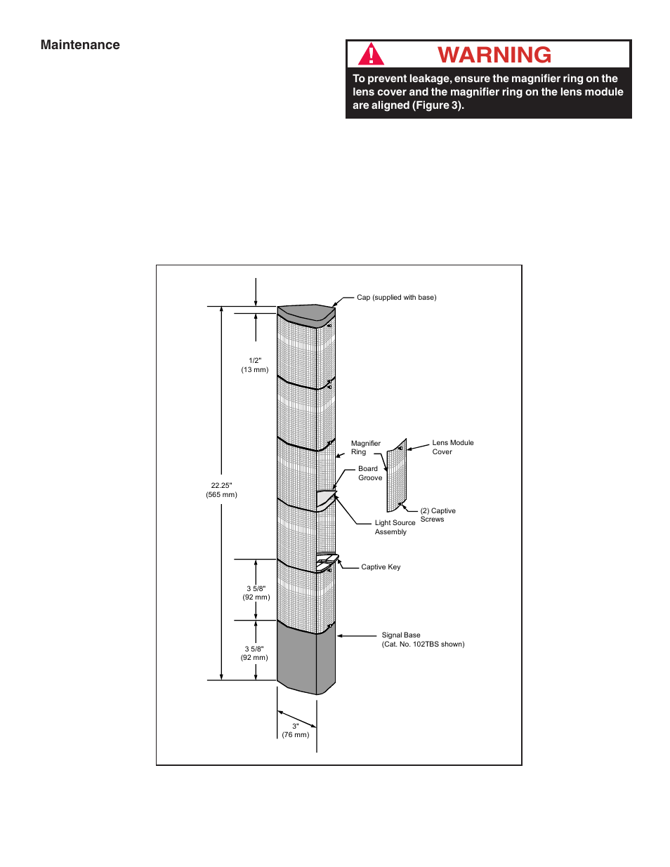 Warning, Maintenance | Edwards Signaling HSL Series User Manual | Page 2 / 4