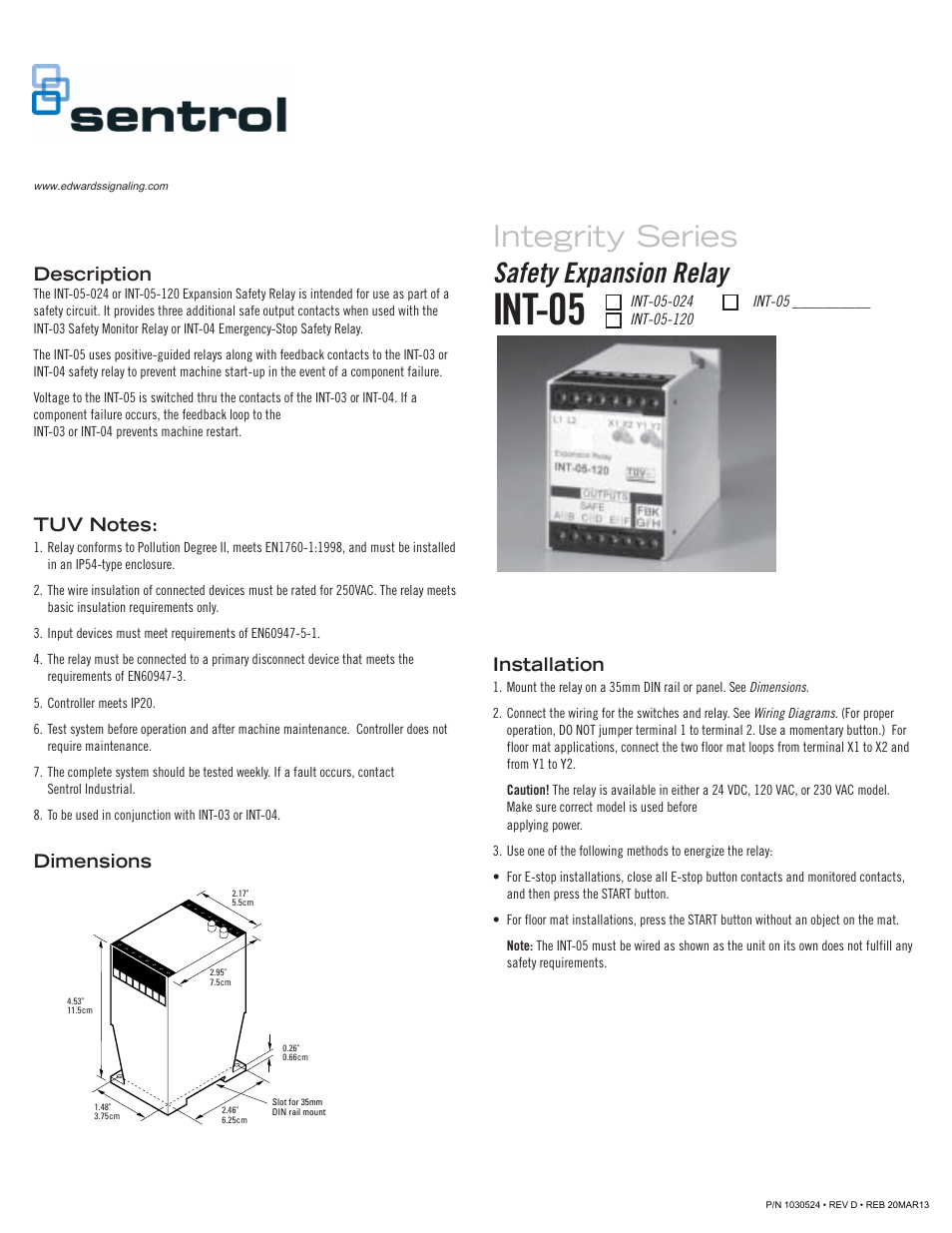 Edwards Signaling INT-05 Series User Manual | 2 pages