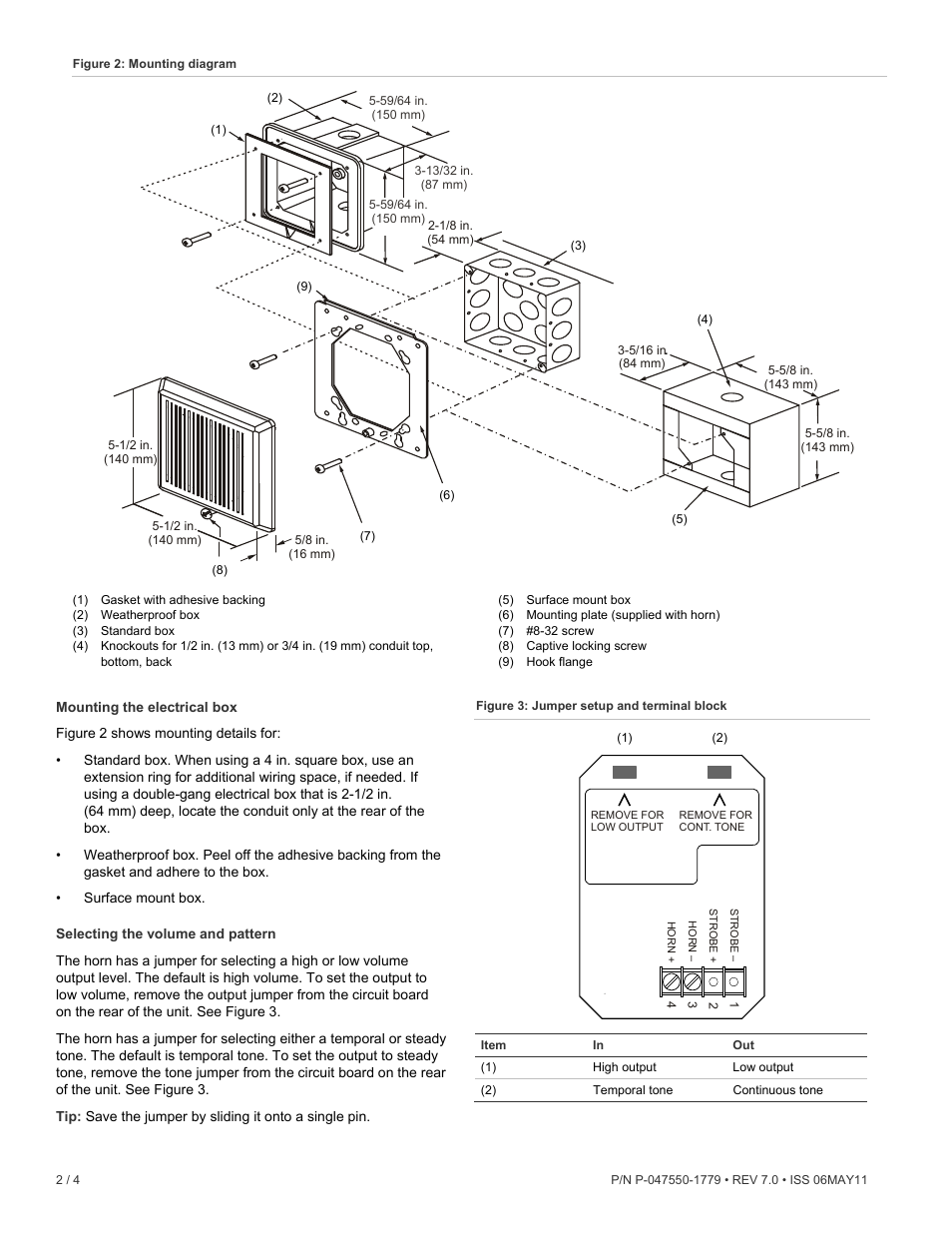 Edwards Signaling 2447T Integrity Temporal Horn User Manual | Page 2 / 4