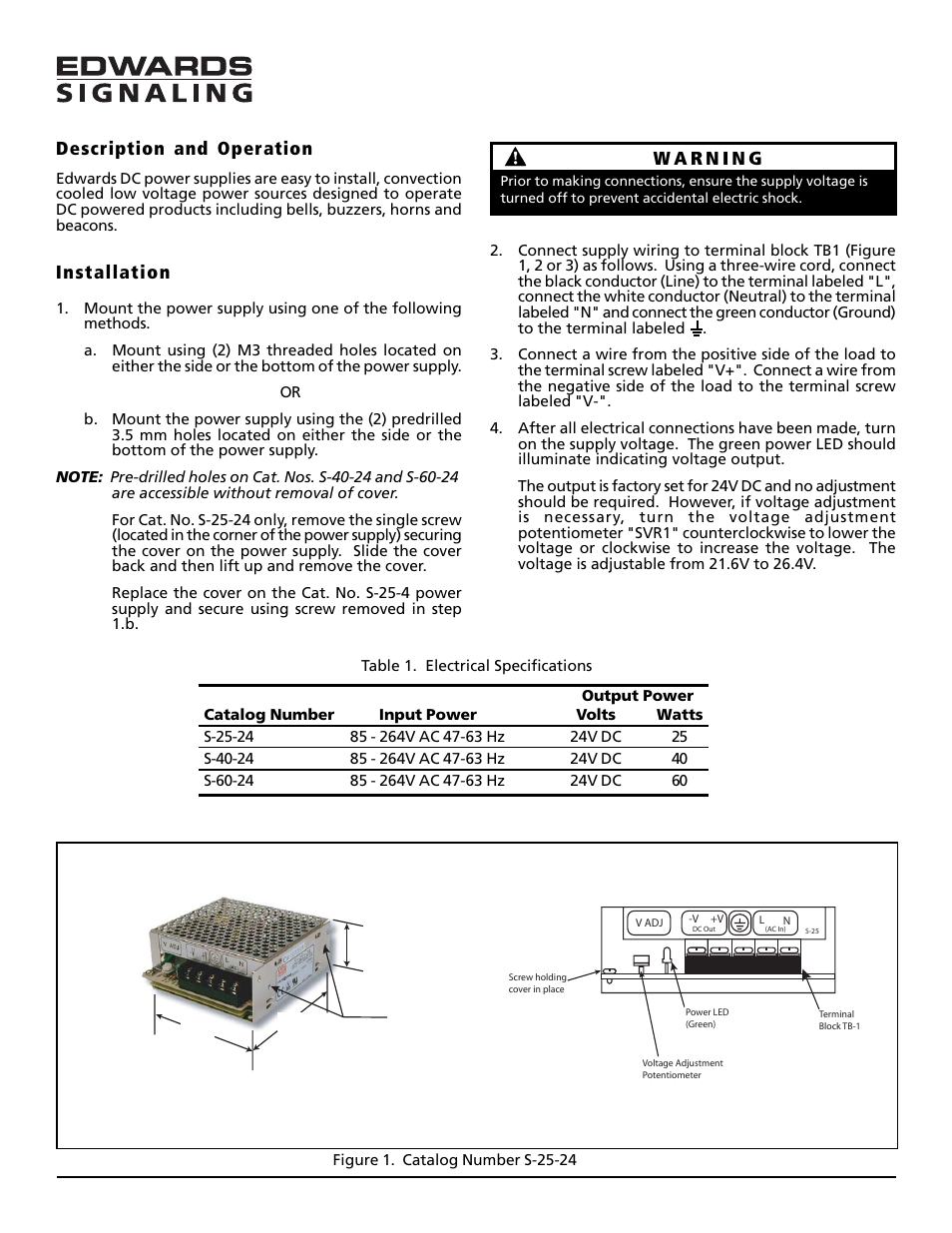 Edwards Signaling S Series User Manual | 2 pages