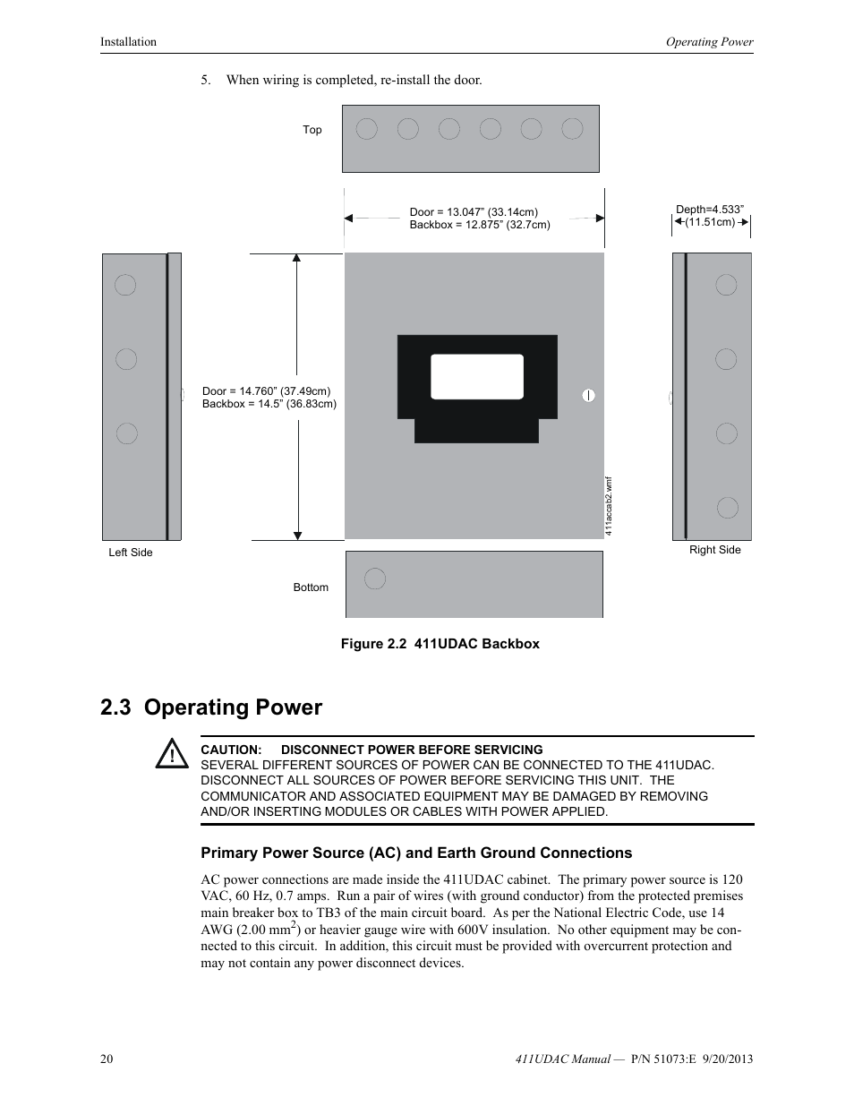 3 operating power, Operating power | Fire-Lite 411UDAC Fire Alarm Communicator User Manual | Page 20 / 84