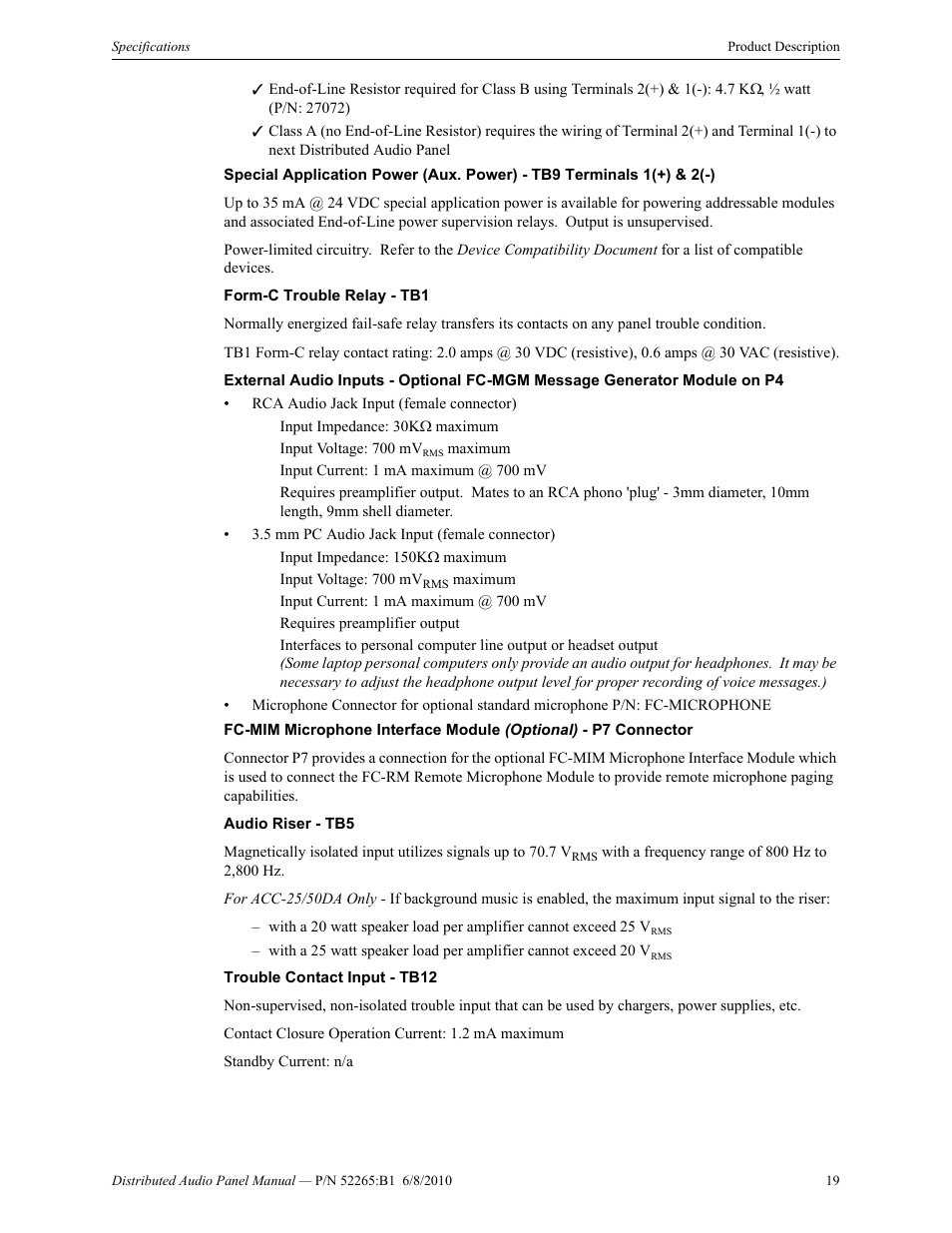 Fire-Lite ACC-25/50DAZS Distributed Audio Panel User Manual | Page 19 / 84