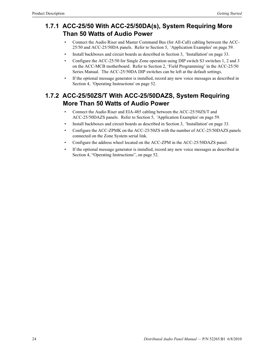 Fire-Lite ACC-25/50DAZS Distributed Audio Panel User Manual | Page 24 / 84