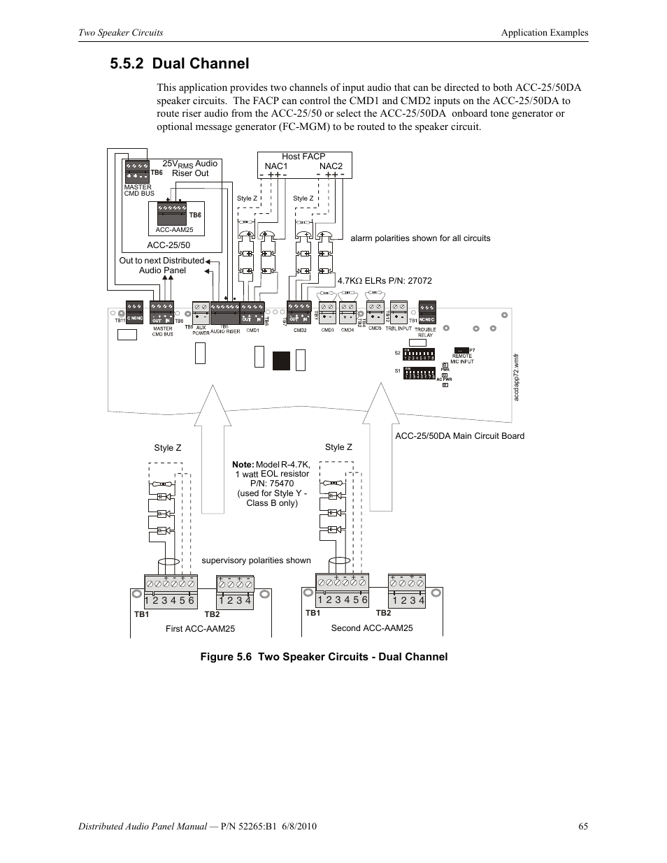 2 dual channel, Dual channel | Fire-Lite ACC-25/50DAZS Distributed Audio Panel User Manual | Page 65 / 84