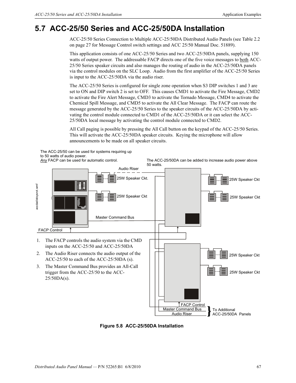 7 acc-25/50 series and acc-25/50da installation, Acc-25/50 series and acc-25/50da installation | Fire-Lite ACC-25/50DAZS Distributed Audio Panel User Manual | Page 67 / 84