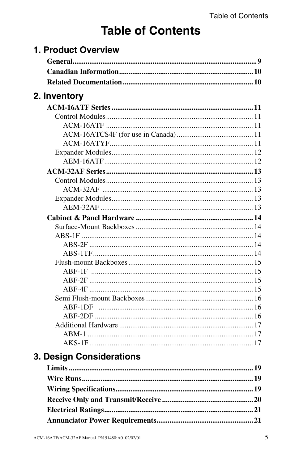 Fire-Lite ACM-32AF Annunciator Modules User Manual | Page 5 / 68