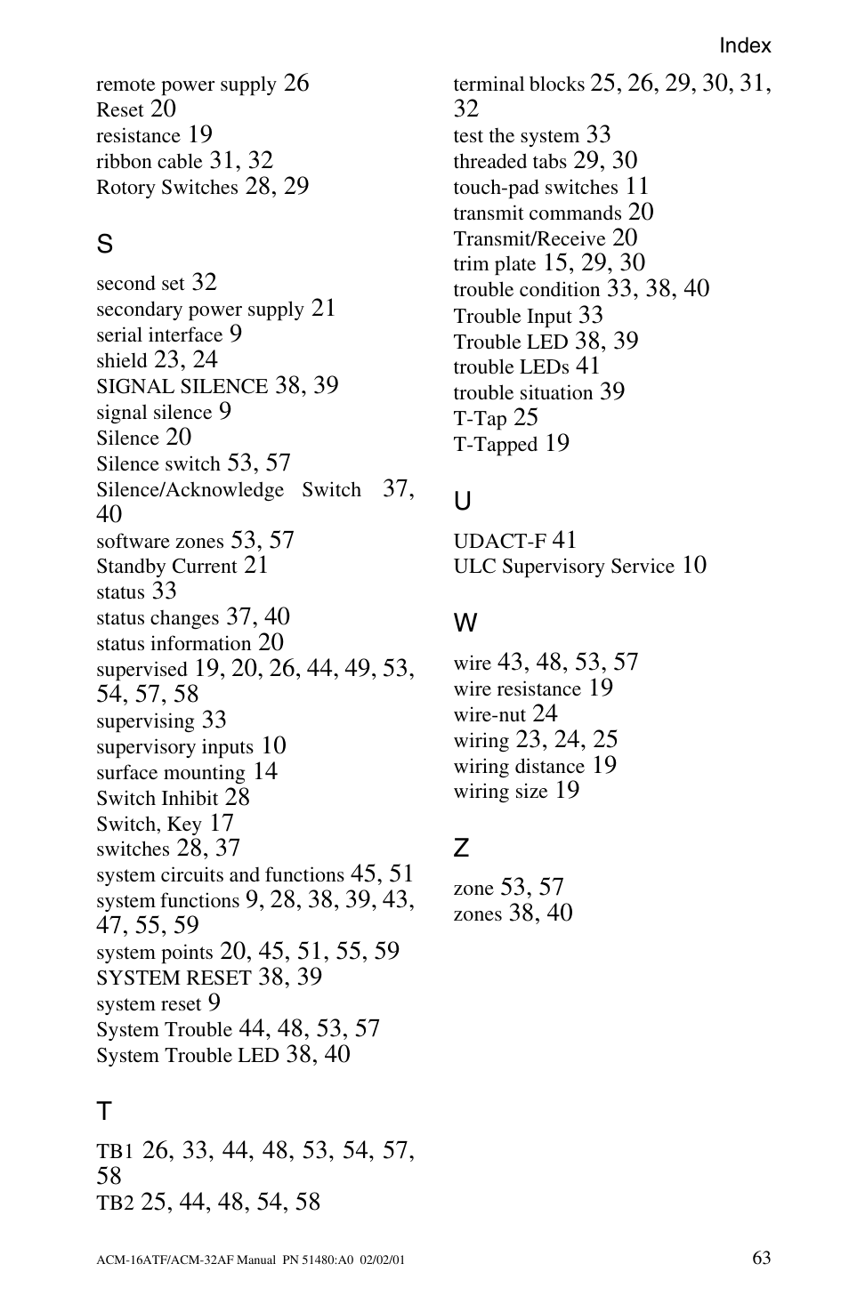 Fire-Lite ACM-32AF Annunciator Modules User Manual | Page 63 / 68