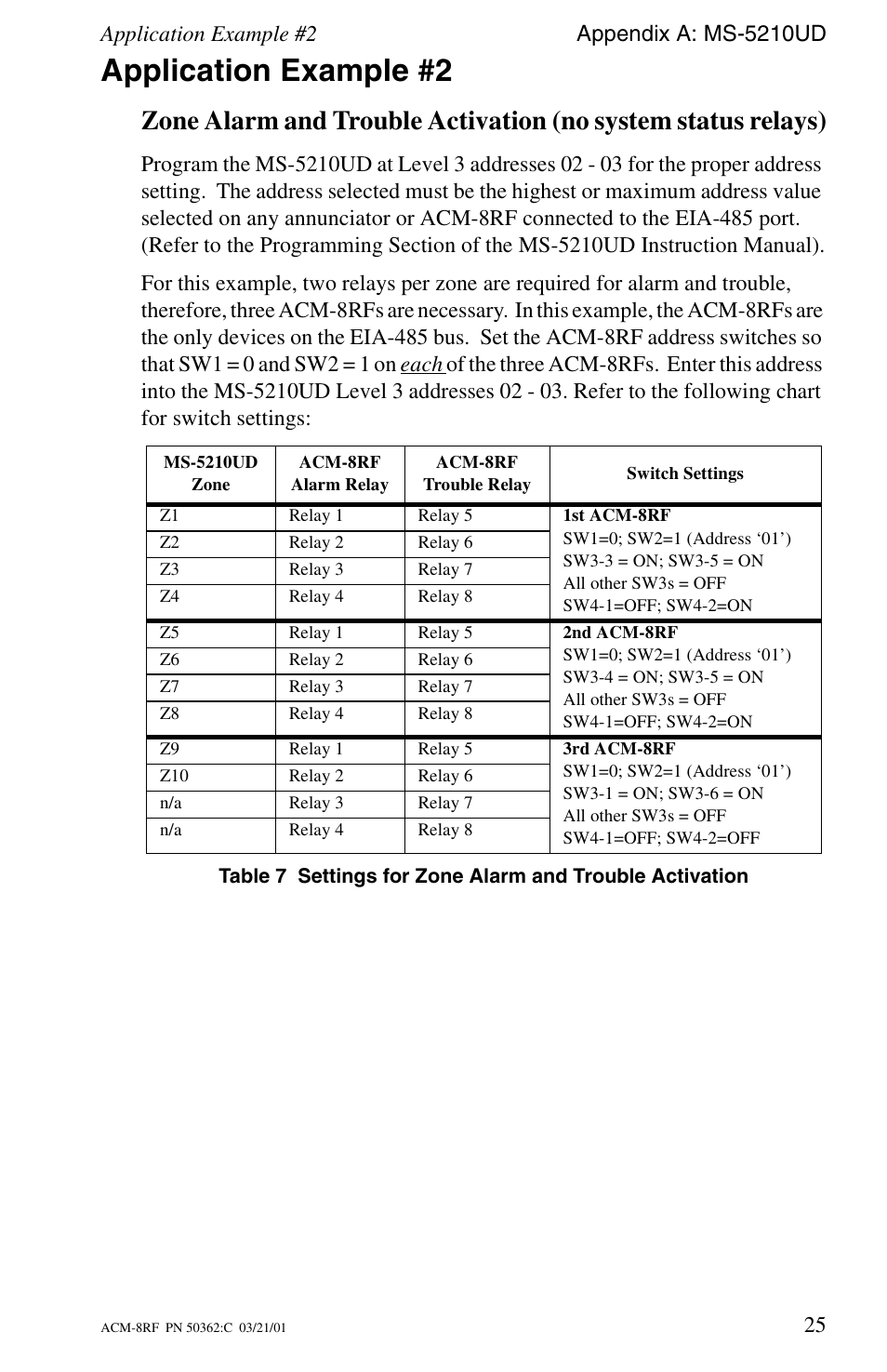 Application example #2 | Fire-Lite ACM-8RF Control Relay Module User Manual | Page 25 / 48