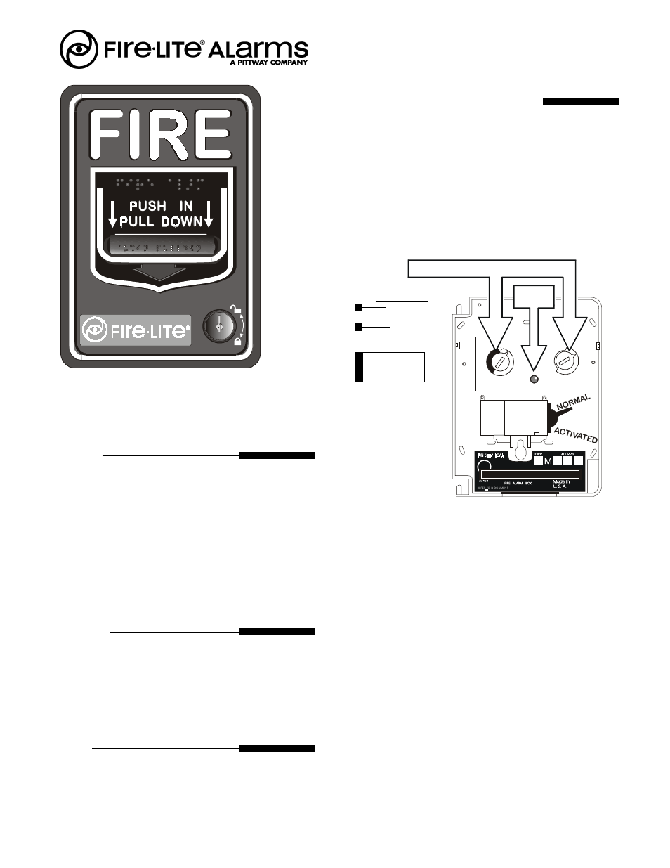 Fire-Lite BG-12LX Addressable Pull Station User Manual | 2 pages