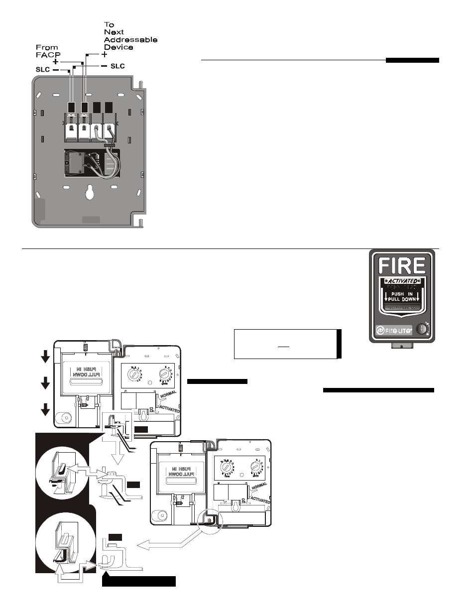 Wiring | Fire-Lite BG-12LX Addressable Pull Station User Manual | Page 2 / 2