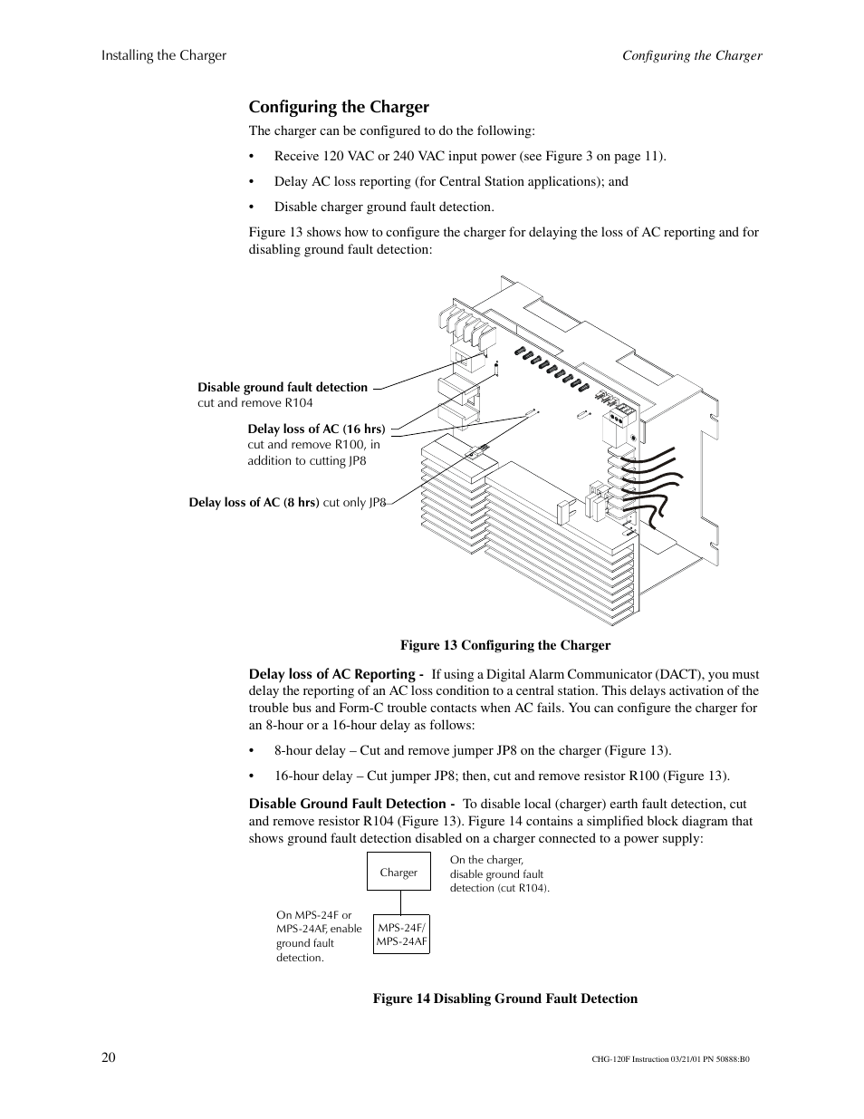 Configuring the charger | Fire-Lite CHG-120F Battery Charger User Manual | Page 20 / 28