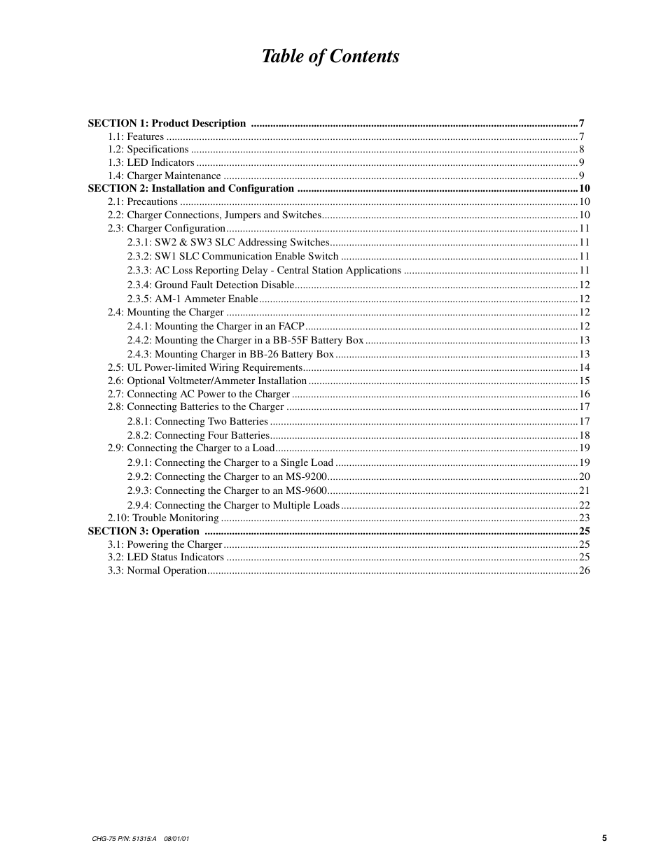 Fire-Lite CHG-75 Battery Charger User Manual | Page 5 / 32