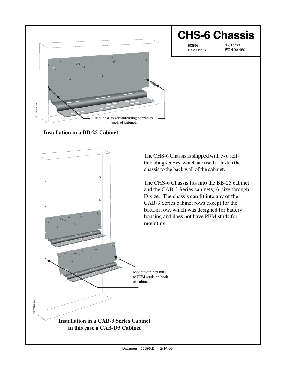 Fire-Lite CHS-6 Chassis User Manual | 1 page