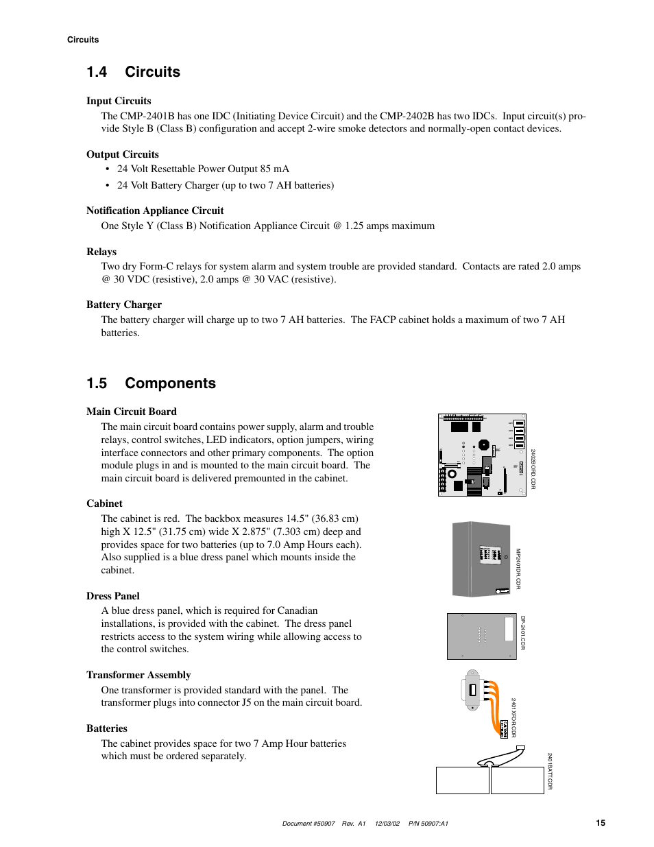 4 circuits, 5 components | Fire-Lite CMP-2402B Fire Alarm Control Panel User Manual | Page 15 / 36