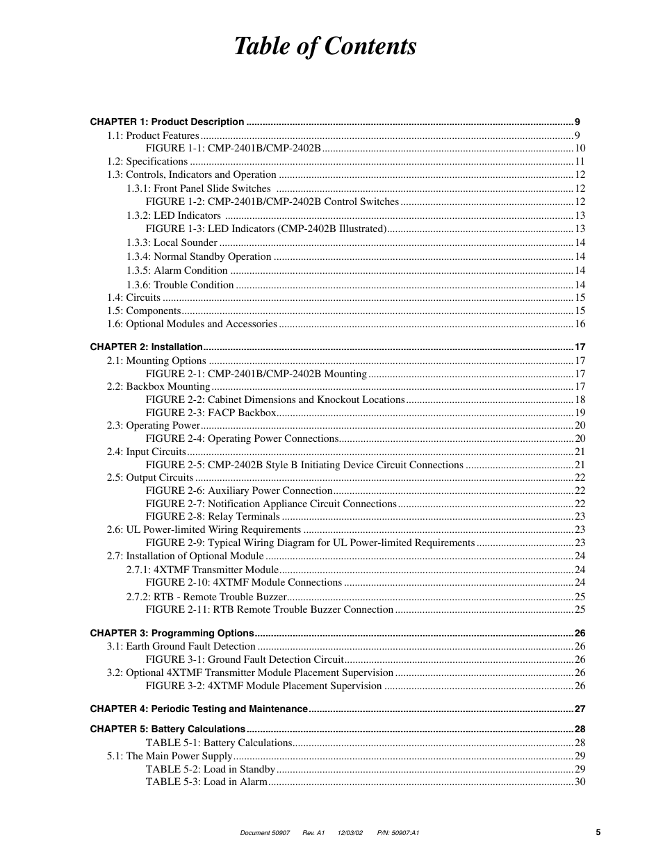 Fire-Lite CMP-2402B Fire Alarm Control Panel User Manual | Page 5 / 36