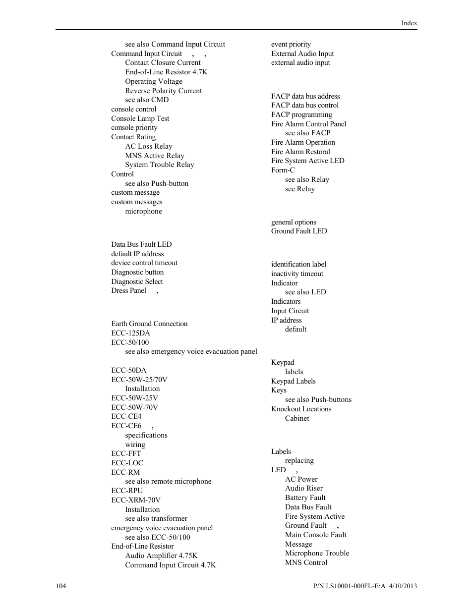 Fire-Lite ECC-50/100E Emergency Command Center User Manual | Page 104 / 108